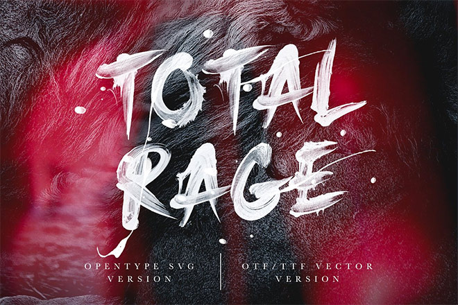 Total Rage - Brush SVG Font by Greg Nicholls