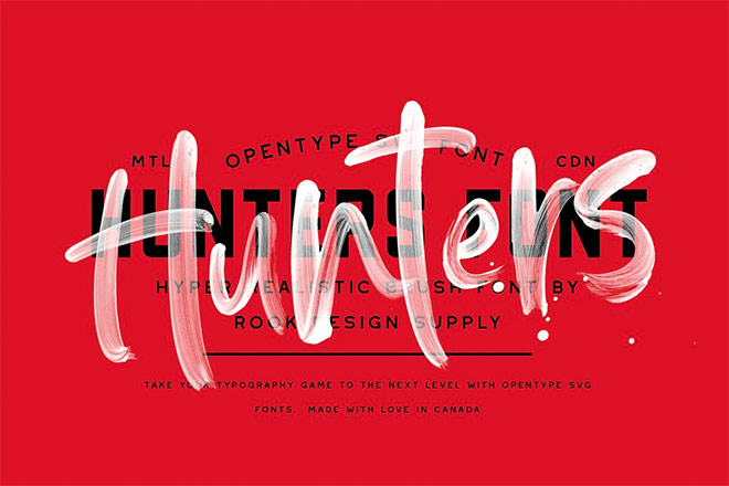 Hunters Opentype SVG Font by Greg Nicholls