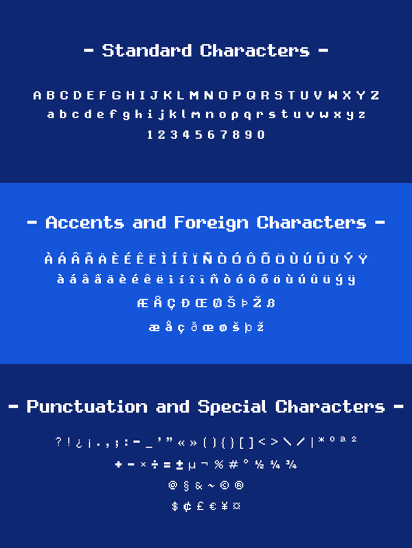 Avenixel Pixel Free Font Letters