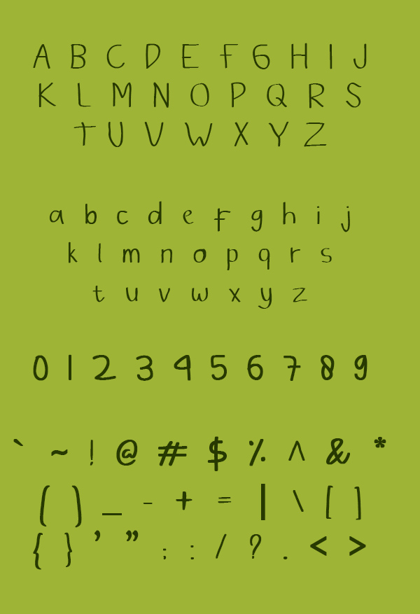 Bambu Free Font Letters