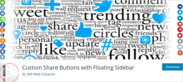 Custom Share Buttons with Floating Sidebar plugin for WordPress