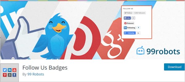 Follow Us Badges social media sharing plugin for WordPress.
