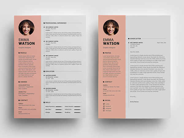 Free Resume Template PSD View - 2