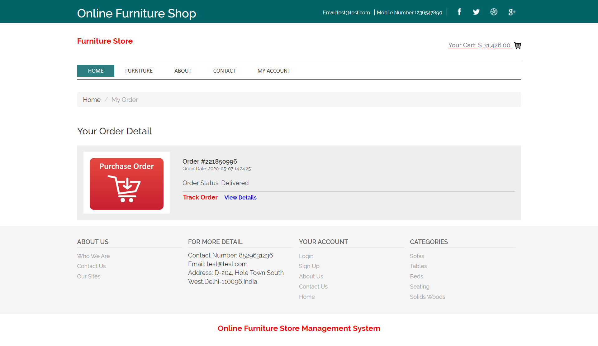 Online_Furniture_Management_System_Order_Page