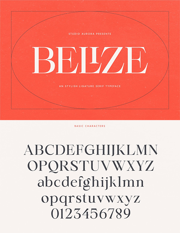 Belize – Stylish Ligature Serif Font Belize – Stylish Ligature Serif Font