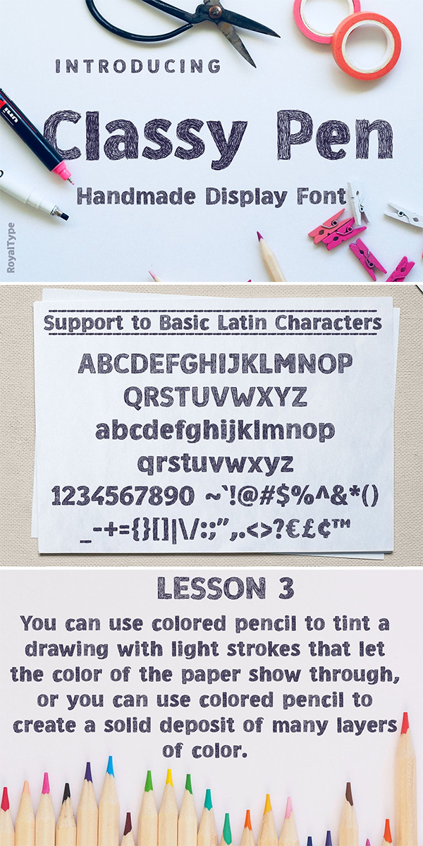 Classy Pen | Scratch Style Font Classy Pen | Scratch Style Font