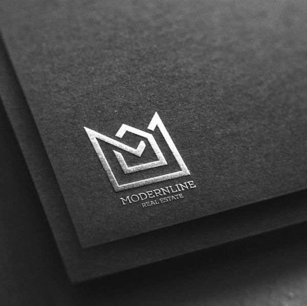 Silver Logo Mockup on Black Paper - Free