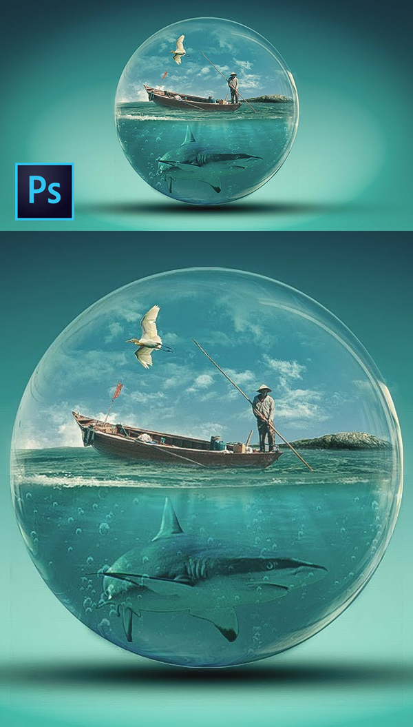 How to Create Glass World Photoshop Manipulation And Transparent Effect Photoshop Tutorial
