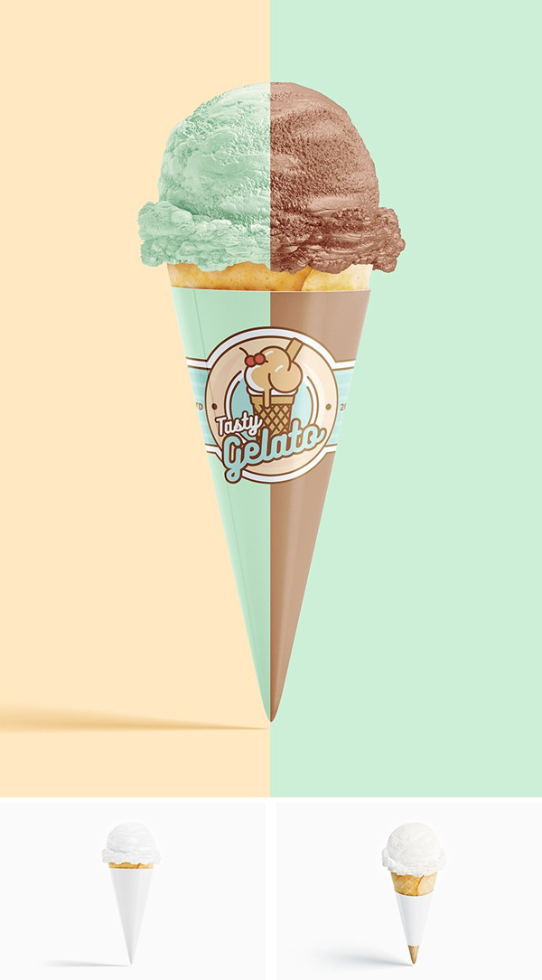 Ice Cream Cone Mockup