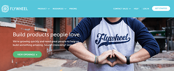 Flywheel homepage.