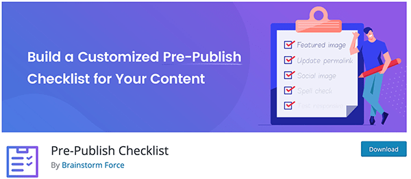 pre-publish checklist.