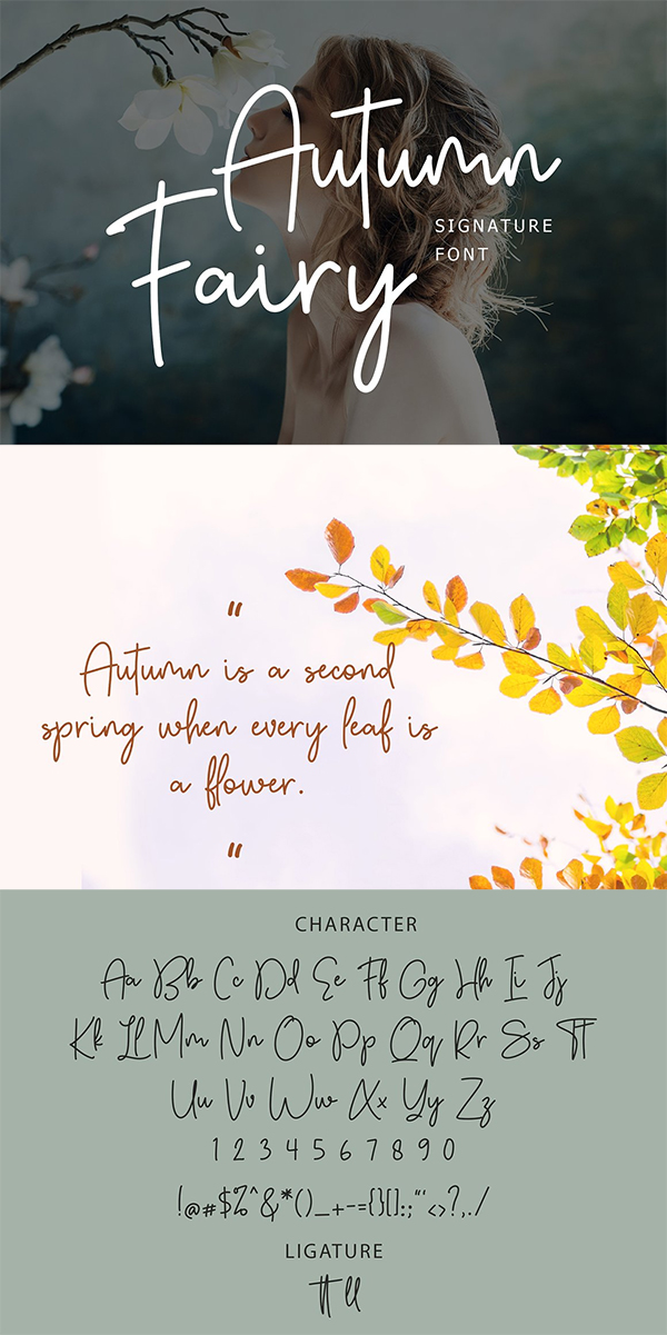 Autumn Fairy Signature Monoline Font