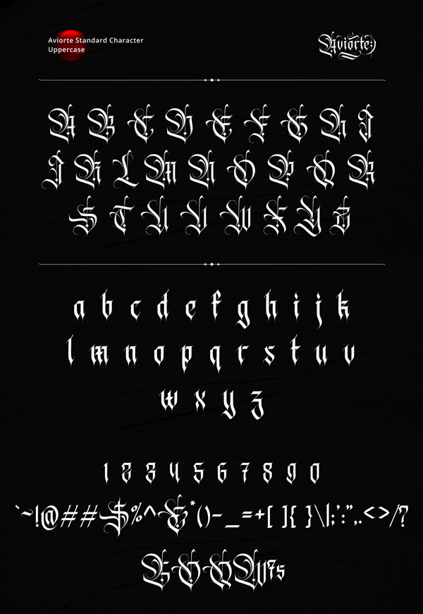 Aviorte Blackletter Letters Free Font Aviorte Blackletter Letters