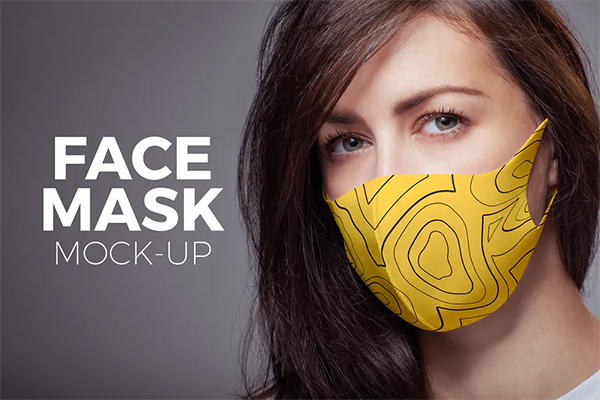 Yellow Face Mask Mock-up