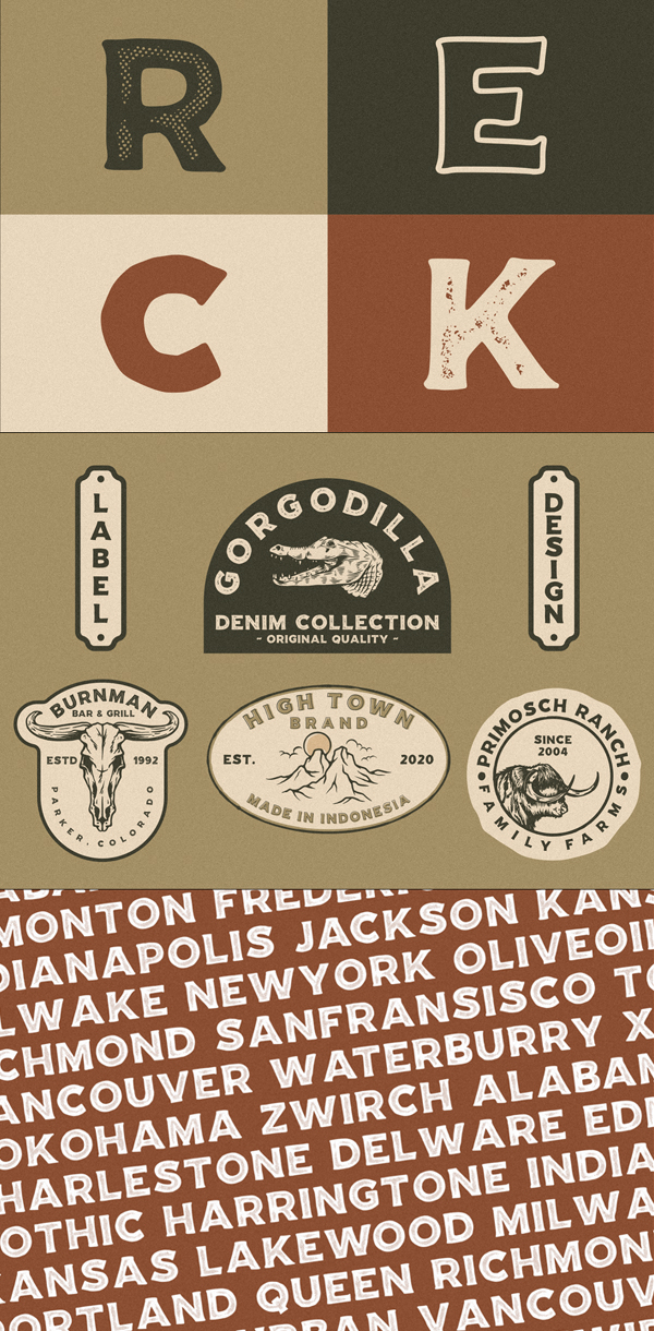 Reckfield Rough Letters Free Font Recfield Rough Letters