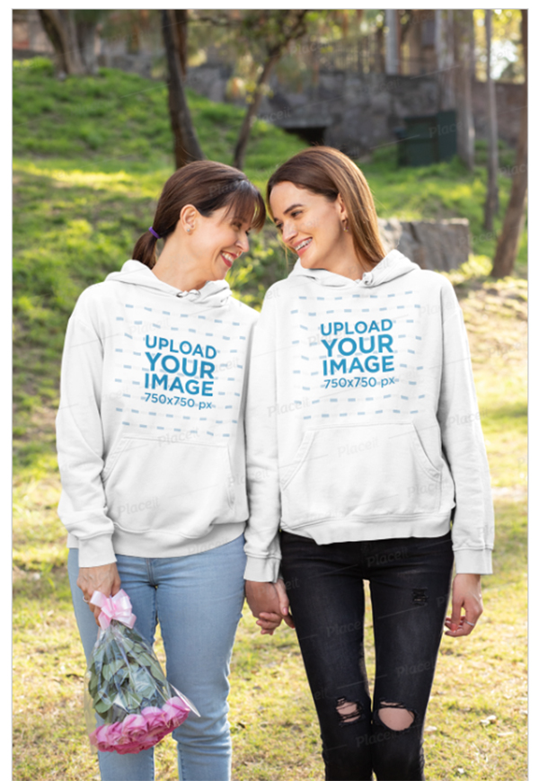 Hoodie Mockup of a Mother and Her Daughter