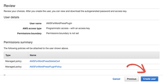 Create user Create user