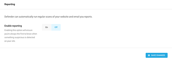 Enable reporting section.