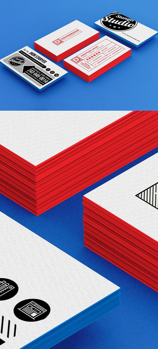 Free Isometric Business Card Mockup Free Isometric Business Card Mockup