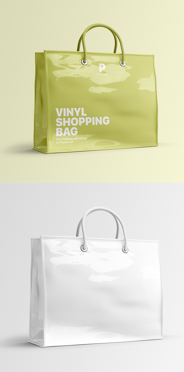Free Vinyl Shopping Bag Mockup