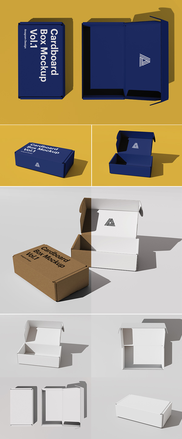 Free Cardboard Box Mockup PSD Free Cardboard Box Mockup PSD