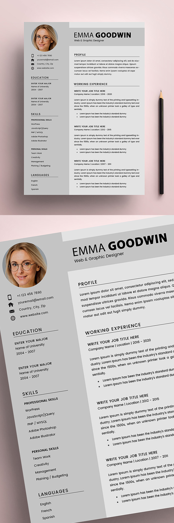 Free 2 Page Resume + Cover Letter