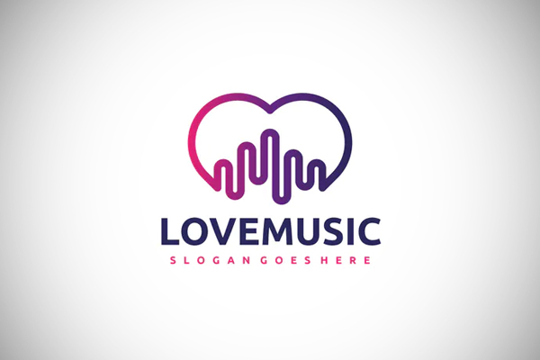Love Music Line Art Logo