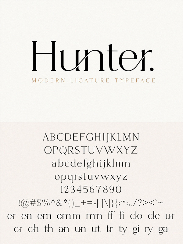 Hunter - Serif Ligature Font