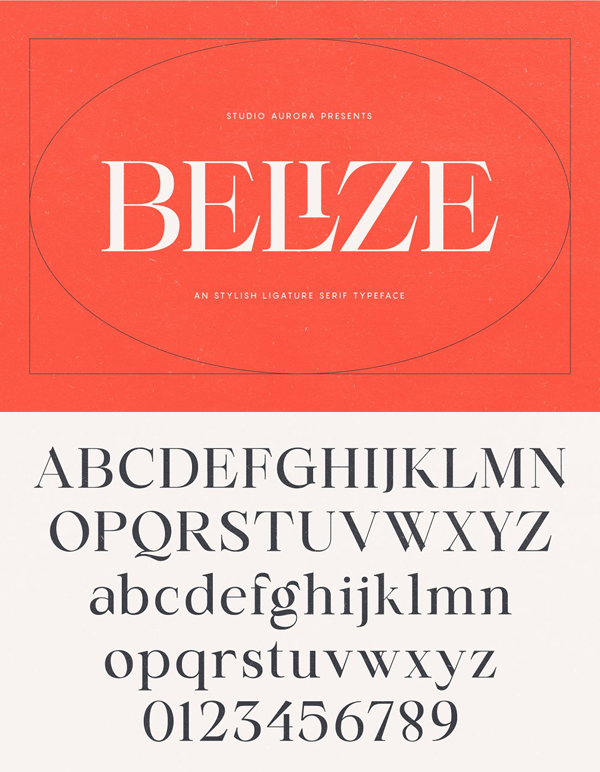 Belize – Stylish Ligature Serif Font