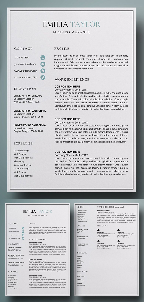 Resume | CV Template + Cover Letter Resume | CV Template + Cover Letter
