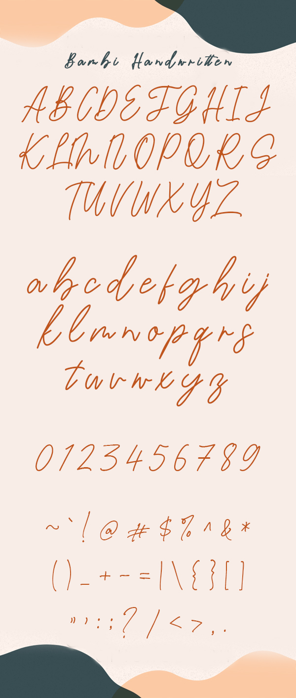 Bambi Handwritten Font Letters Bambi Handwritten Font Letters
