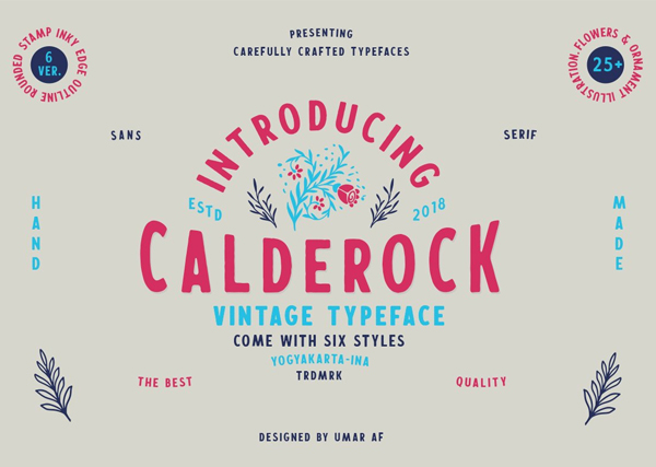 Calderock Vintage Free Font Calderock Typeface Free Font
