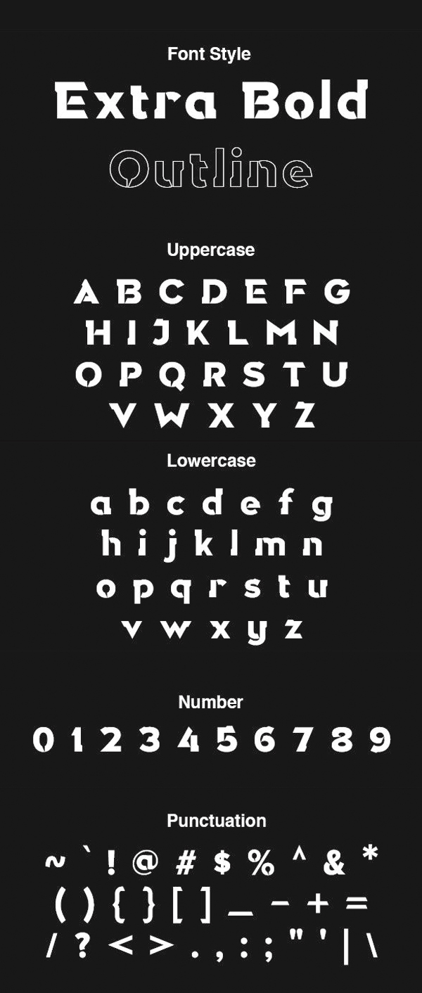 Dirga Bold Font Letters Dirga Bold Font Letters