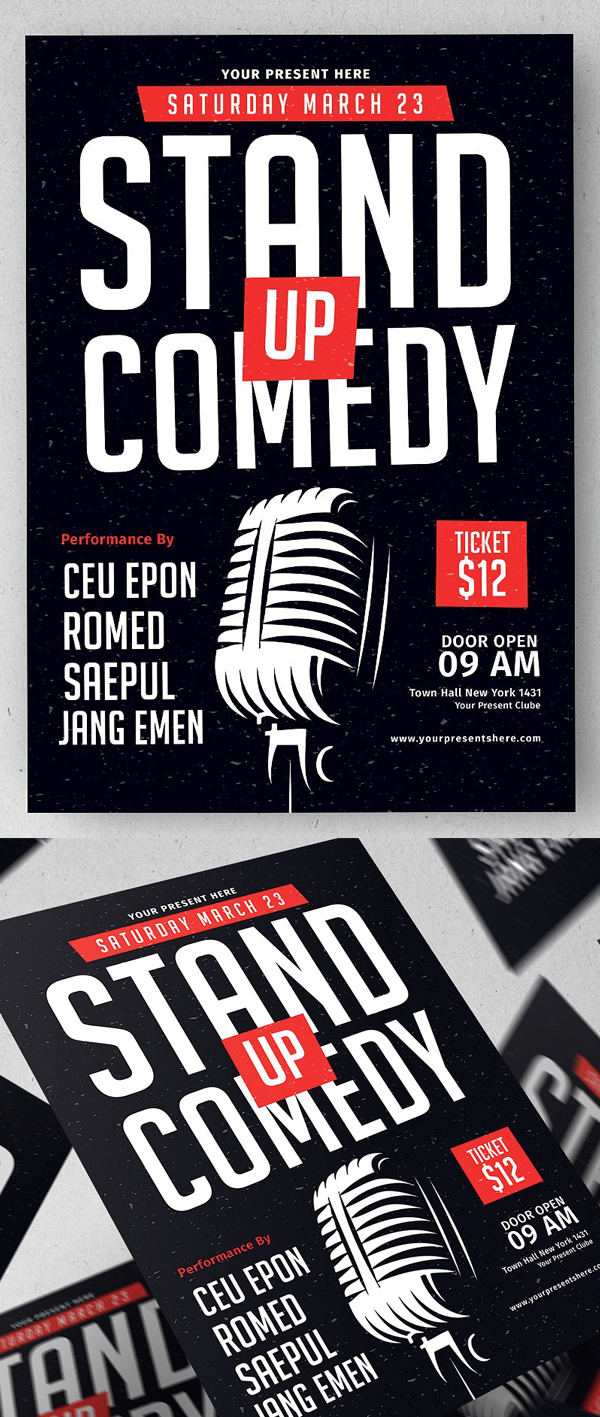 Stand Up Comedy Flyer Template Stand Up Comedy Flyer Template