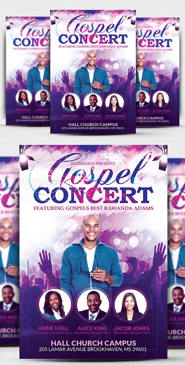 Gospel Concert and Church Flyer Template Gospel Concert and Church Flyer Template