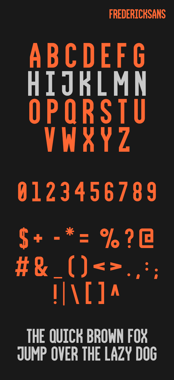 Frederick Sans Font Letters Frederick Sans Font Letters