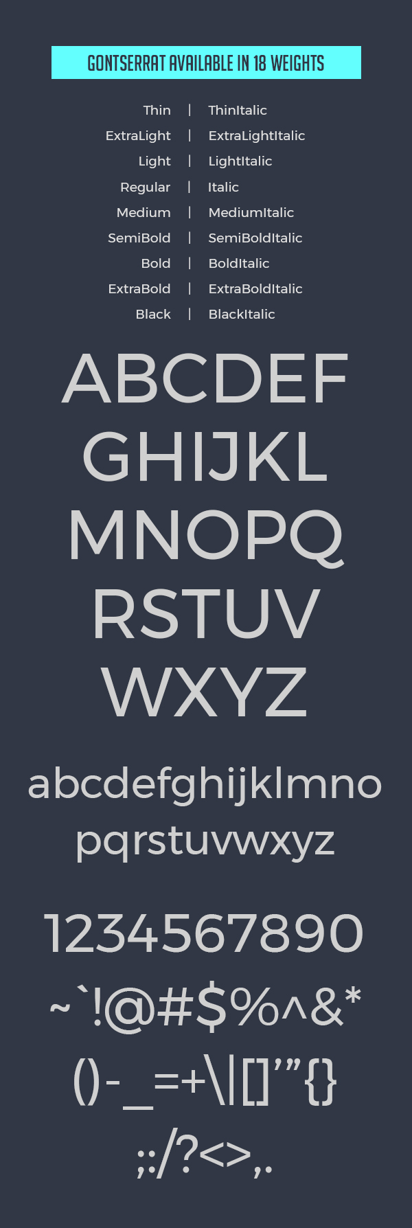 Gontserrat Font Letters Gontserrat Font Letters