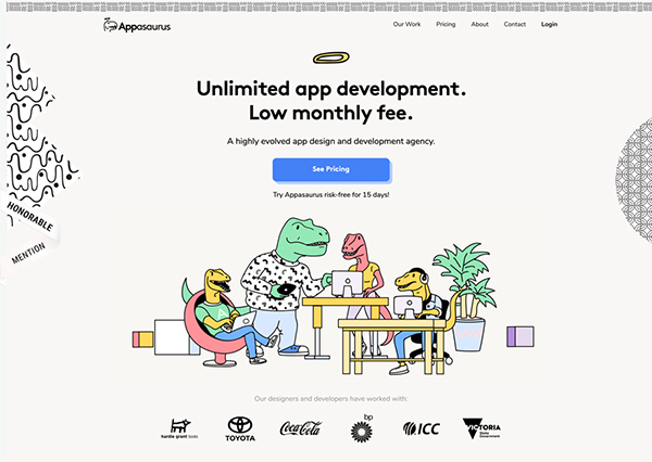Appasaurus - Website Design Appasaurus - Illustation in Website Design