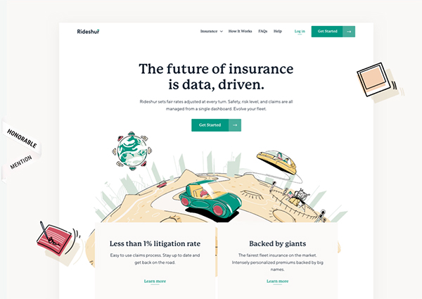 Rideshur - Website Design Rideshur - Illustation in Website Design