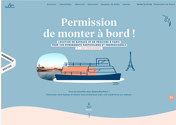 BateauMonParis - Website Design BateauMonParis - Illustation in Website Design