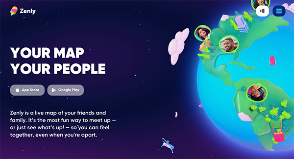 Zenly - Website Design Zenly - Illustation in Website Design