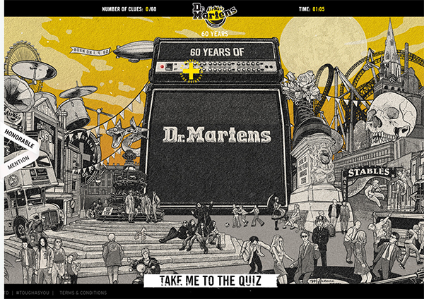 Dr Martens Unlaced - Website Design Dr Martens Unlaced - Illustation in Website Design