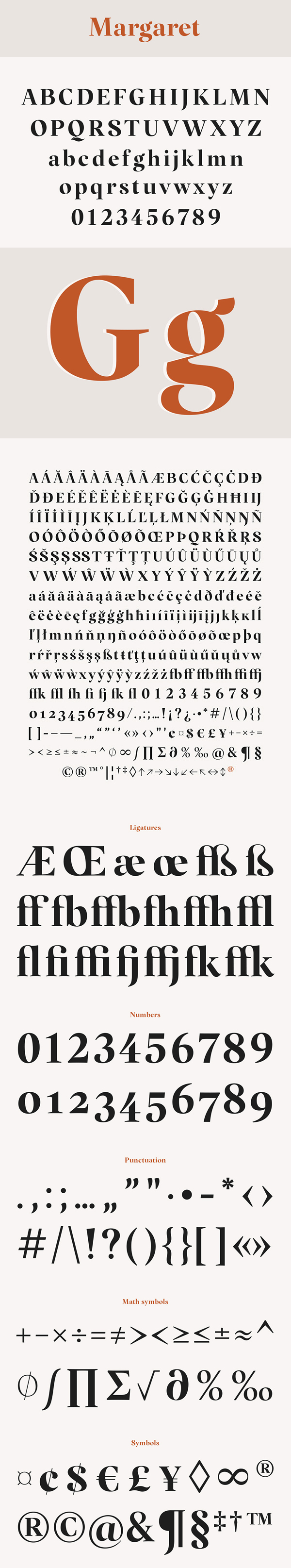 Margaret Serif Font Letters