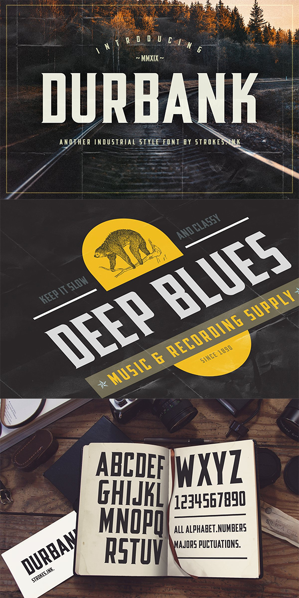 Durbank - Industrial Style Font Durbank - Industrial Style Font