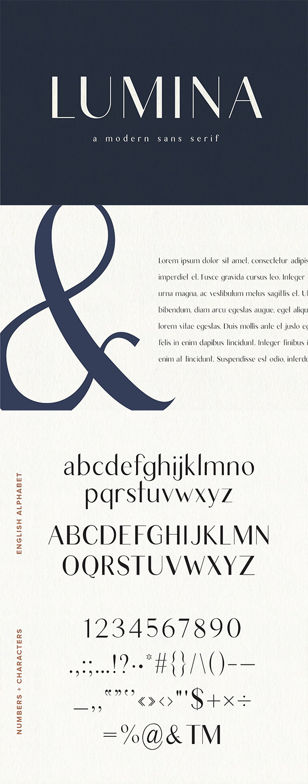 Lumina | Modern Sans Serif Font Lumina | Modern Sans Serif Font