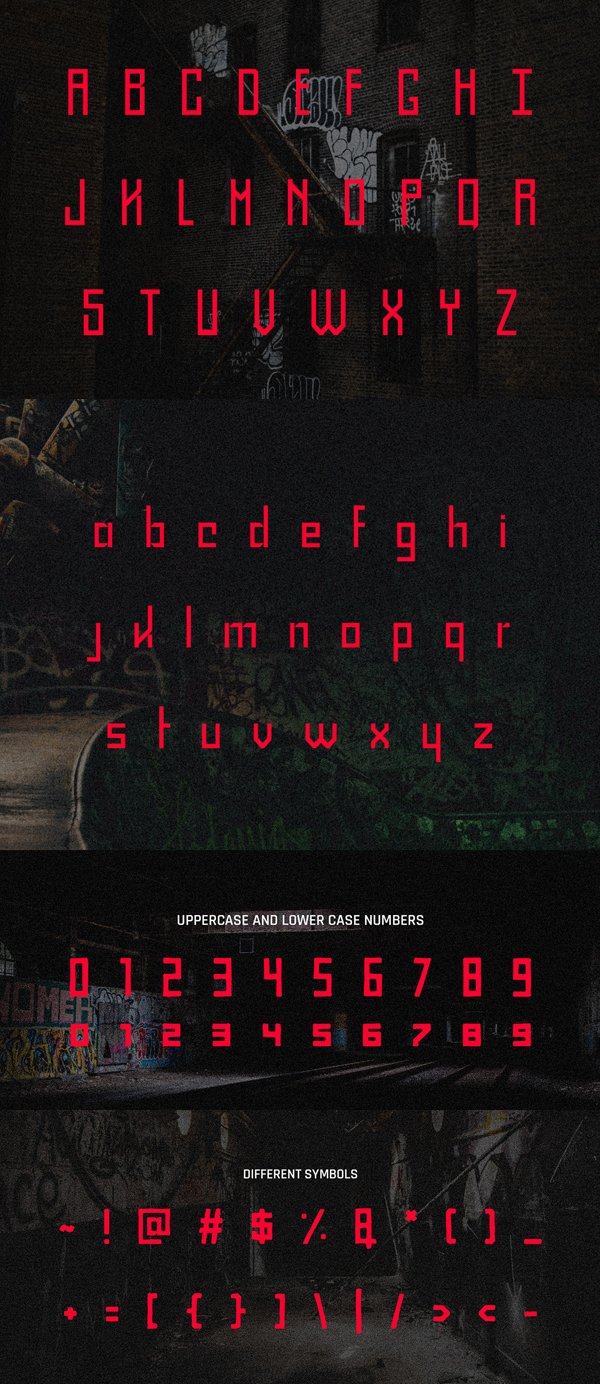 Sqarz Font Letters Sqarz Font Letters