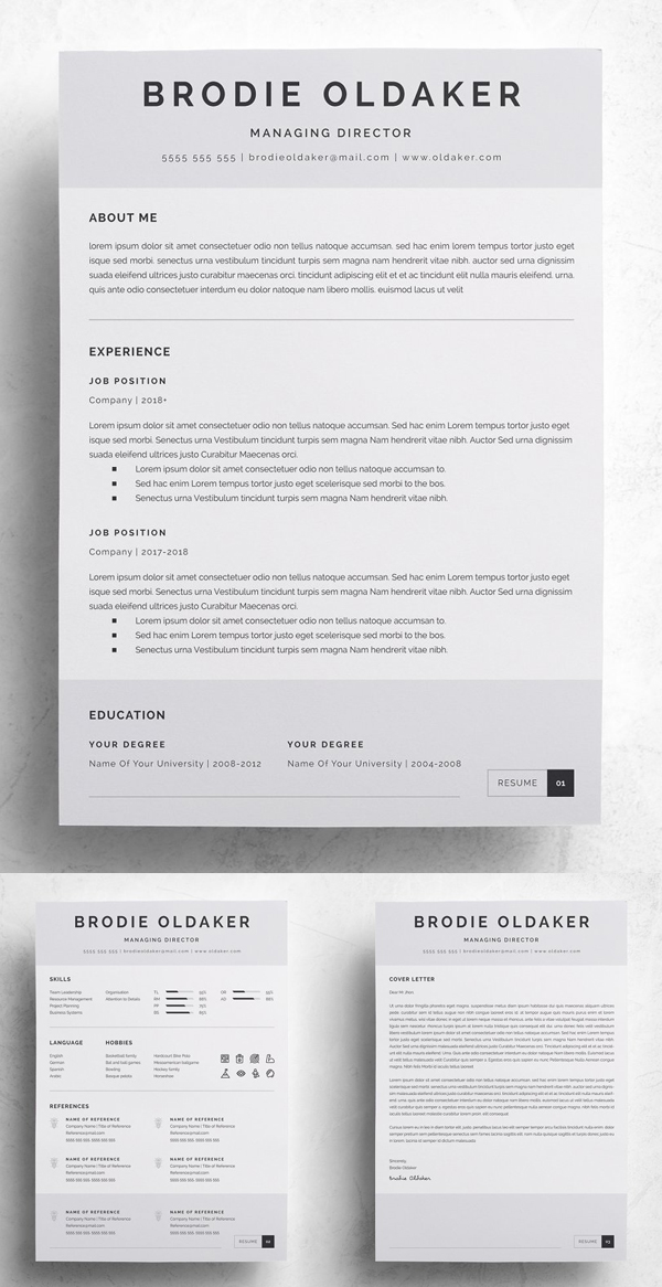 3 Pages Professional Resume Template 3 Pages Professional Resume Template