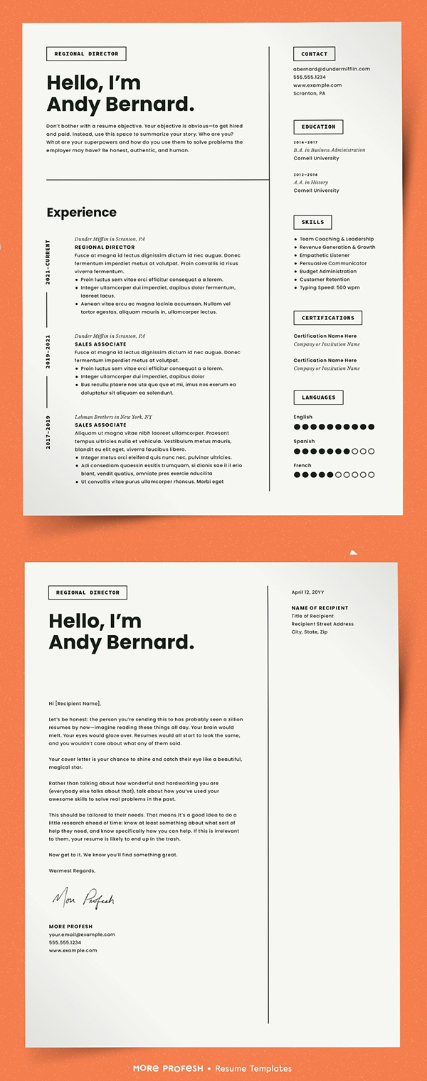 Modern Resume Template CV Modern Resume Template CV