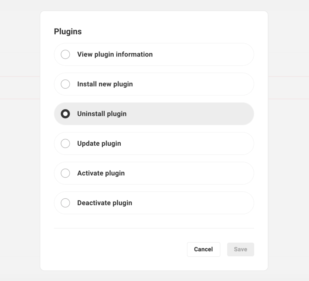 Plugin customization options