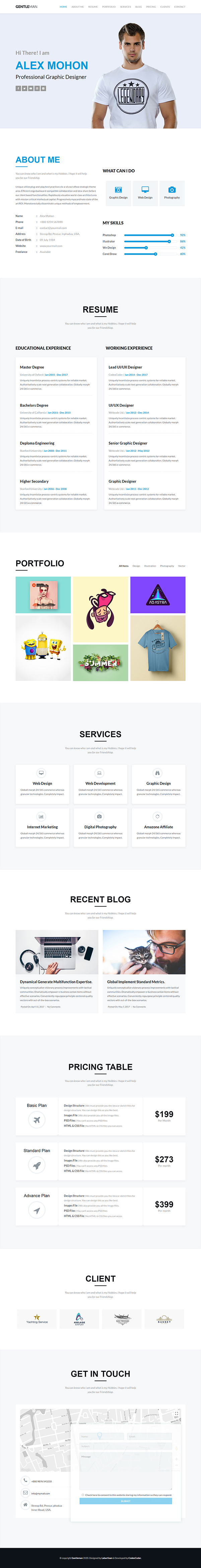 GentleMan- vCard & CV Resume WordPress Theme GentleMan- vCard & CV Resume WordPress Theme